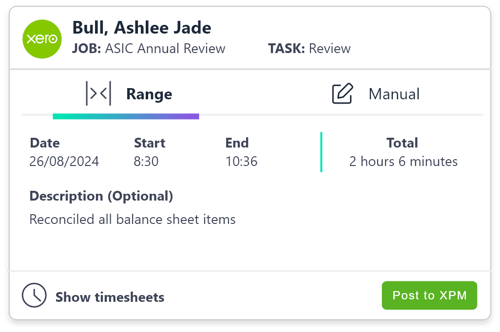 AccountKit - Timesheet Mockup 1