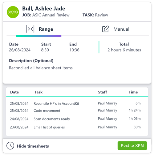 AccountKit - Timesheet Mockup 2